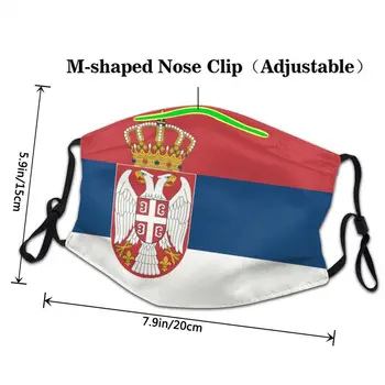 Srbsko Vlajka Non-Jednorazové Úst Tvár Masku Mužov Prachotesný Maska, Ochranný Kryt Respirátor Utlmiť