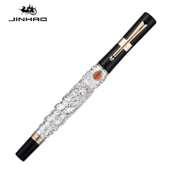 Luxusné Jinhao Golden Dragon plniaceho Pera 0,5 MM Nib Kaligrafie Atramentové Perá na Písanie Kancelárske potreby caneta tinteiro