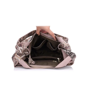 REALER pravej kože ženy kabelky bežné tote veľkú kapacitu ramenní taška pre ženy s serpentíny vytlačí klasických vzorov