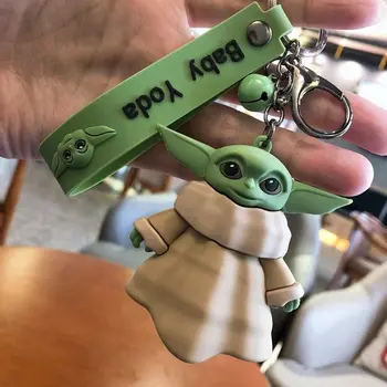 Star Wars Dieťa Yoda Silikónové Keychain Cartoon Disney Anime Mandalorian Akcie Obrázok Modelu Prívesok Na Najpredávanejšie Deti Hračky Darček