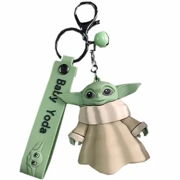 Star Wars Dieťa Yoda Silikónové Keychain Cartoon Disney Anime Mandalorian Akcie Obrázok Modelu Prívesok Na Najpredávanejšie Deti Hračky Darček