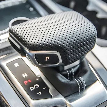 BODENLA Punč Perforácia Kožené Shift Gombík Pokrytie Prípad Pre Audi 2017-2019 A4 B9 A5 Q5 Q7