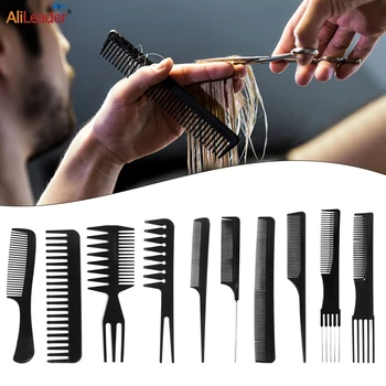 Alileader 10Pcs/Set Anti-Statické Kadernícke Hrebene Zamotaný Rovno Kefy na Vlasy Pro Salon Styling Nástroj S voľným Skladovanie Taška