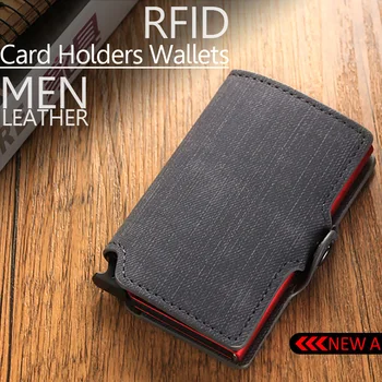 DIENQI Držiteľa Karty Peňaženky Muži Ženy Kovové RFID Chránič Smart Peňaženka peňaženku Mini Slim Tenké Peňaženka Black Walet Wristlet Peniaze Taška