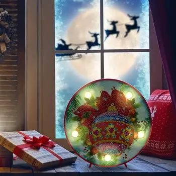 5D DIY Diamond Maľovanie Lampa LED Vianočné Dekorácie Pre Domov Santa Claus Vianoce a Šťastný Nový Rok Dekorácie Domova