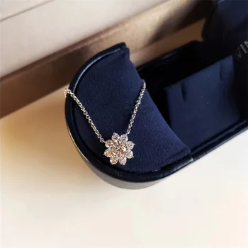 ZN S925 Sterling Silver Materiál Nádherné luxusné plný požiarnej kvetina náhrdelník Európskej Americký módny náhrdelník pre ženy