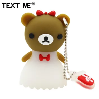 TEXT MI cartoon Krásna nevesta a ženích Svadobné medveď usb flash disk usb 2.0 s veľkosťou 4 gb 8 GB 16 GB 32 GB, 64 GB fotografie darček