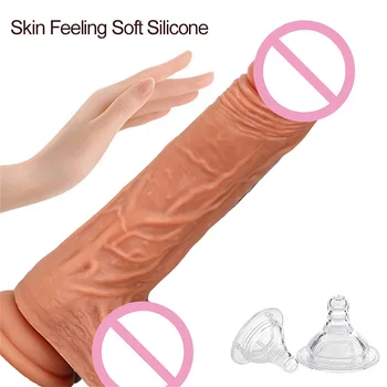 Bezdrôtové automatické teleskopické rotácia vykurovacích vibračné dildo penis falus ženská masturbácia, sexuálne hračky, tovar pre dospelých žien