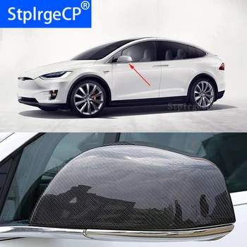 Pre Tesla Model x 100D 75D 90D p90D 2016 - 2018 Príslušenstvo Reálne Uhlíkových Vlákien Bočné Zrkadlo Pokrytie Spp Náhradné Krytky Shell
