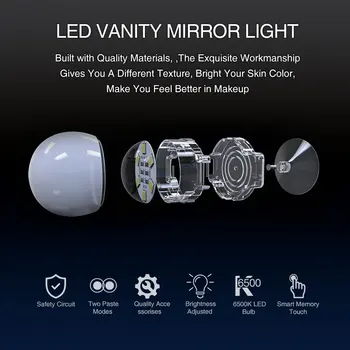 Hollywood Style LED make-up Márnosť Svetla Kit Stmievateľné Žiarivky 3200-6000K Osvetlenie Zariadenie Pásy pre Spálne Toaletný Stolík