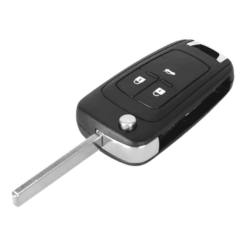 KEYYOU 10X Skladacie Diaľkové Tlačidlo Shell Kľúča Vozidla Prípade Pre Chevrolet Cruze Fob 3 Tlačidlom Vzdialené Tlačidlo Prípade Keyless Uncut HU100 Čepeľ