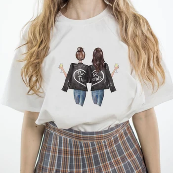Luslos Módne Ženy Sestra T-shirt Tlačiareň Najlepší Priateľ T Shirt Sestra, Oblečenie, Krátke Letné Harajuku Topy Camiseta Mujer