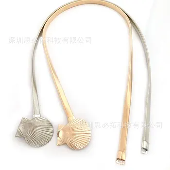 Dámske Elastické kovový pás pásy ženy, striebra, zlata reťazca opasky ženského Shell pracky, opasky pre dámy šaty RT206