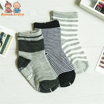 ( 12 Párov/množstvo ) Bavlna Baby Ponožky Gumené protišmykové Podlahy Ponožky Malé detské Ponožky 1--3 roky