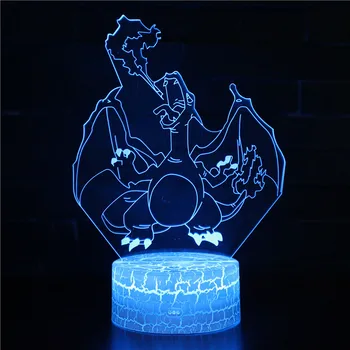 Nočné LED Svetlá Dinosaura 3D lampa Roztomilá Hračka Darček 7 Farebné Abstraktné Umelec Karikatúra Grafiku Atmosféru Čítanie Pre Deti detská Izba