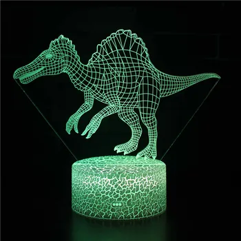 Nočné LED Svetlá Dinosaura 3D lampa Roztomilá Hračka Darček 7 Farebné Abstraktné Umelec Karikatúra Grafiku Atmosféru Čítanie Pre Deti detská Izba