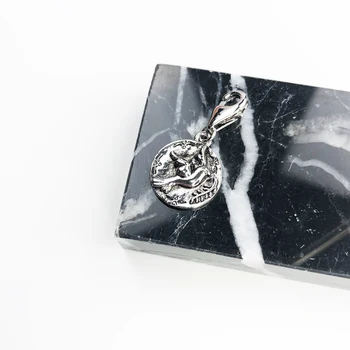Kúzlo Náhrdelník Pierko & Disk Mince,2019 Zimné Móda Filigránske Šperky Európe 925 Sterling Silver Bijoux Darček Pre Ženy, Mužov