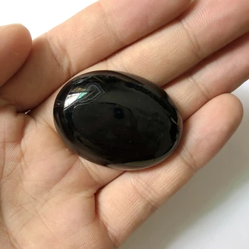 Prírodné Black Onyx Agat e Cabochons Prívesok, Prsteň Tvár 30x40mm Semi oválne drahý kameň šperky Cabochons 1pcs