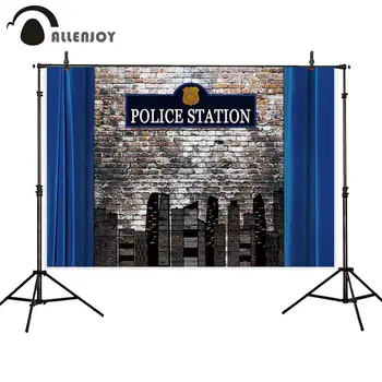 Allenjoy fotografie pozadie policajnej stanice tému party tehlovej steny mesto pozadí photocall štúdiové fotenie portrétov