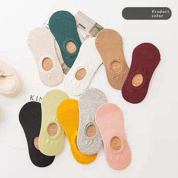 5Pairs/Veľa Farbou Neviditeľné Ponožky Roztomilý Bavlna Priedušná Ženy Ponožky Letné Vtipné Krátke Ponožky Dámy Bežné Mäkké Ponožka