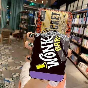 YJZFDYRM Willy Wonka Bar S Zlatý Lístok Telefón Prípade Tvrdeného Skla Pre iPhone 11 Pro XR XS MAX 8 X 7 6 6 Plus SE 2020 prípade