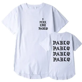 Kanye West mám Pocit, že Pablo T shirt Mužov Streetwear Sociálny Klub Rapper T-Tričko Bavlna Kolo Golier, Hem Hip Hip Tričko