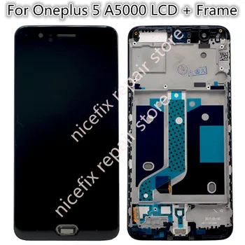 Testované Oneplus 5 LCD Displej Dotykový Panel Kompletnú Montáž Oneplus 5 A5000 Päť LCD Digitalizátorom. Displej+ Rám Náhradných Dielov