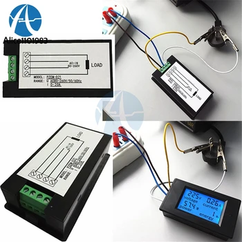 AC 80-260V 20A Digitálny LCD Voltmeter Ammeter Panel Power Energy Meter Modré Podsvietenie Dual na Meranie STRIEDAVÉHO Napätia Prúd Max