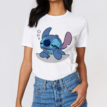 Lilo & Stitch Cartoon Estetické Disney tričko Ženy Harajuku Roztomilý Kawaii Lete Bežné Tumblr Oblečenie, Módne Topy