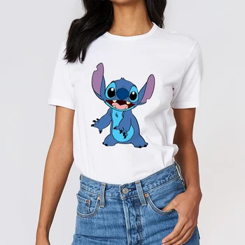 Lilo & Stitch Cartoon Estetické Disney tričko Ženy Harajuku Roztomilý Kawaii Lete Bežné Tumblr Oblečenie, Módne Topy