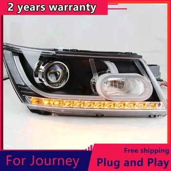KOWELL Auto Styling pre Dodge JCUV LED Reflektor pre Cestu Svetlomety LED DRL Objektív Dvojitý Lúč, HID Xenon KIT bi xenon šošovky
