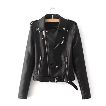 2021 nová móda na jar a na jeseň ženy kožená bunda na motocykel, plus veľkosť biker jacket ženy čierny plášť veste cuir femme