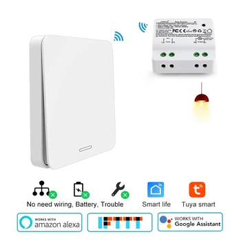 Wifi Smart light switch 10A relé Prijímač kinetická Self-Powered kontroly Stenu Časovač prepínač Hlasové Ovládanie práce s Alexa Google
