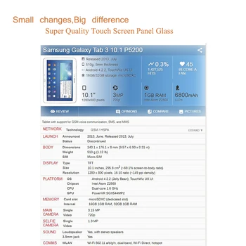 10Pcs/Veľa Pre Samsung Galaxy Tab 3 10.1 P5200 P5210 Dotykový Displej Digitalizátorom. Panel Senzor P5200 Predné Vonkajšie Sklo Náhradné