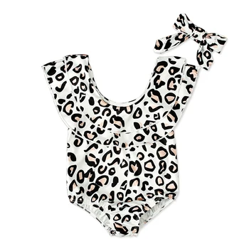 2 ks Leopard Bikiny Nastaviť 2019 Letné Deti, Baby, Dievčatá Plavky, Plavky Dieťa plážové oblečenie plavky Detské Dievčenské Oblečenie