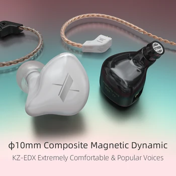 KZ EDX 10 mm Kompozitné Magnetické Dynamické Jednotky Kovu V Uchu Slúchadlá HIFI Športové Hry DJ IEM ZST AS10 ZS10 ZSN ZSX Pro X C10 C12