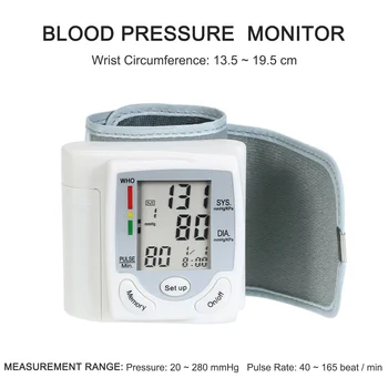 Prenosné Zápästie BP Monitor Krvného Tlaku Merač srdcovej frekvencie Srdca Poraziť Rýchlosť Zariadenia, strojné Vybavenie Tonometer BP Sphygmomanometer
