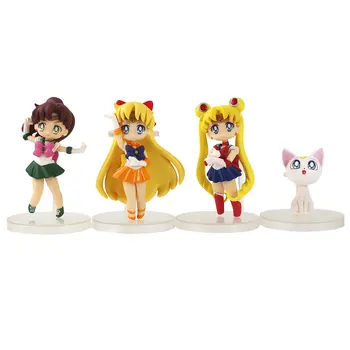4.5-8cm 4pcs/set Sailor Moon Q Verziu Obrázok Bábiky Tsukino Jupiter, Venuša, Merkúr Usagi PVC Zber Model Hračka