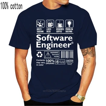 Softvérový Inžinier Definícia pánske T-Shirt Topy Tees Vytlačené Mužov Tričko Zaujímavé O-Neck Fashion Bežné Vysoká Kvalita Tlače