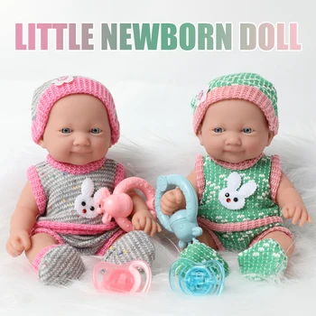 10 palcový bebe reborn bábiky realisticky novorodenca bábiky vzdelávania hračky 25 cm Simulácia mäkké Silikónové cumlík Sveter nepremokavé bábiky