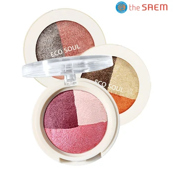 Na SAEM Eco Duše Triple Dome Tieň 5.5 g Očné tiene Paletu Pigment Leskom Matný Eyeshadow make-up Flash Lesk Kórea Kozmetika