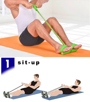 4 Trubice Odpor gumičky Latex Pedál Exerciser Ženy Muži Sit-up, Pull Lano Jogy Fitness Vybavenie Pilates Cvičenie