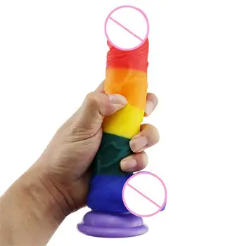 Realistické Dildo S Super Silné prísavky Dúha farieb Dildo Sexuálne Hračky pre Ženy Umelý Penis G-Spot Simulácia