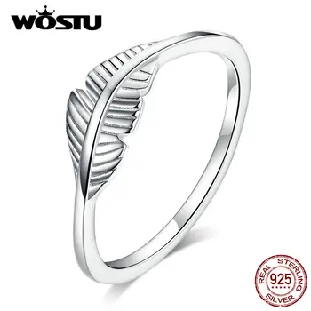 WOSTU 2019 Nové Pierko Krúžky Reálne 925 Sterling Silver Krásne Prstene Pre Ženy, Takže Šperky Darček CQR582