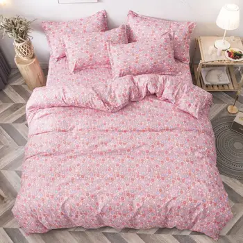 Nové prišiel posteľná bielizeň nastaviť letné Romantické ružové módny štýl posteľná bielizeň nastaviť perinu+plochý list+obliečka na vankúš