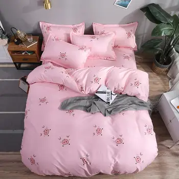 Nové prišiel posteľná bielizeň nastaviť letné Romantické ružové módny štýl posteľná bielizeň nastaviť perinu+plochý list+obliečka na vankúš
