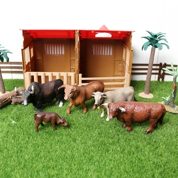 Reálne hospodárske Zvieratá Bull wild jak Muskox teľa Hračka Zberateľská Figúrka Model Hračky Zvierat Vzdelávacie čísel pre Deti