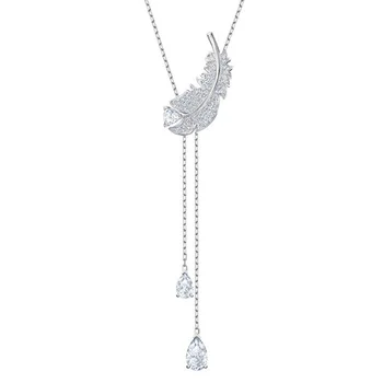 Vysoká kvalita 1:1 nové módy klasické kúzlo s925 mincový striebro smart pierko prvok Y-tvare ženských náhrdelník šperky