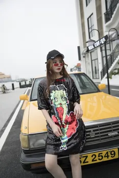 -Krátke Rukávy Sequined Voľné T-Shirt Žena 2020 Nové Jarné A Letné Streetwear Hip Hop Klub Módne dámske Tričko Top