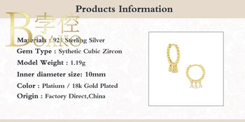 BOAKO 925 Sterling Silver Šperky Pre Ženy Náušnice Visieť Bijoux Femme Kolo Módne Zirkón Populárne Luxusné Šperky
